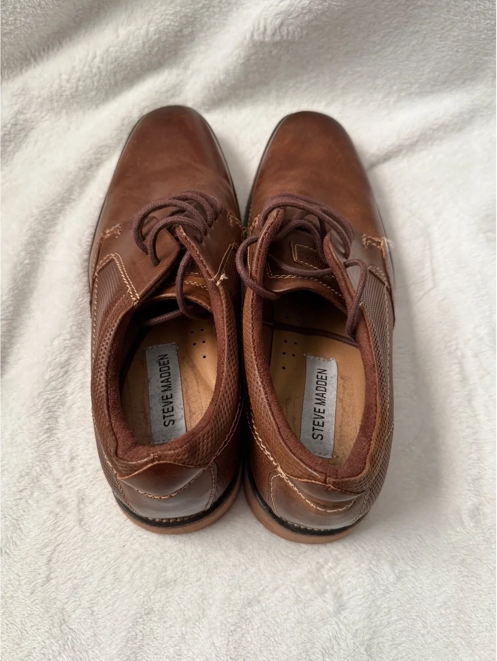 Steve Madden P-STIRR Mens 8.5 Brown Leather Oxford Shoes